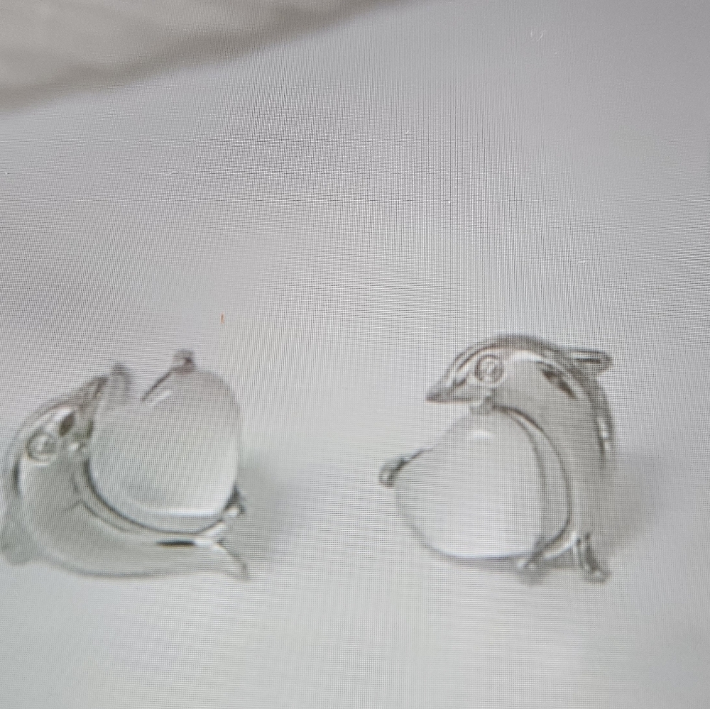 Silver Dolphin Heart Earrings